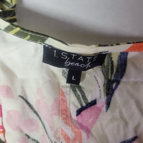 1. State Womens Floral Kimono Style Cover-Up Dress Lightweight Rayon Size L - Picture 4 of 10